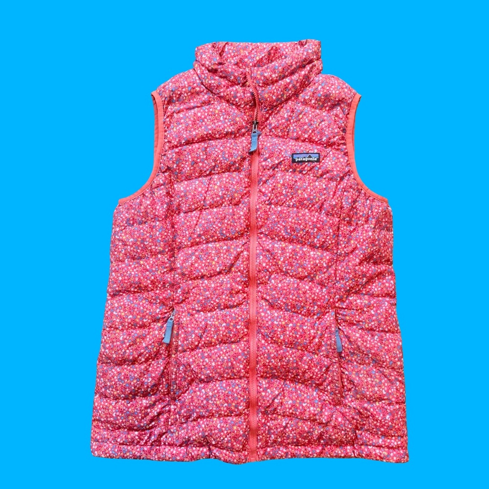 Kids Patagonia Down Sweater Floral Puffer Vest